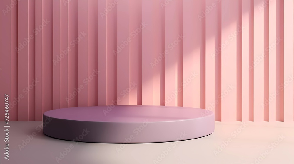 3D Podium background with shadow and texture wall for beauty product presentation. generative ai 3D Podium background with shadow and texture wall for beauty product presentation. generative ai