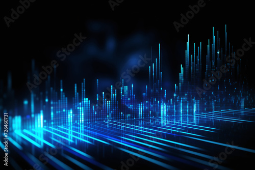 Data Technology Blue Signals With Dark Background, Blue Signals © Carolina Santos 