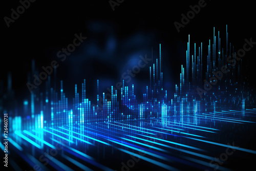 Data Technology Blue Signals With Dark Background, Blue Signals