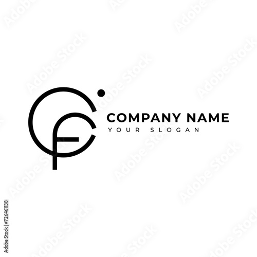 Modern Letter Cf logo vector design template