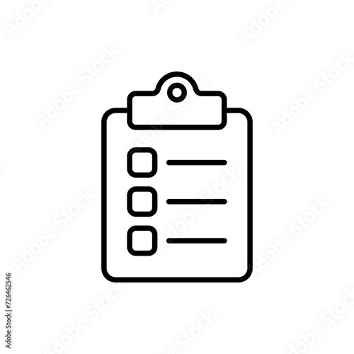 Clipboard outline icons, minimalist vector illustration ,simple transparent graphic element .Isolated on white background