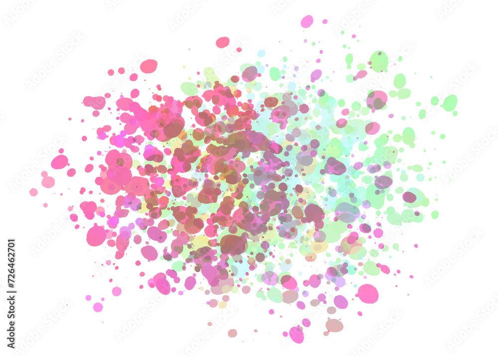 Fototapeta premium Abstract colorful paint splatter isolated on transparent background