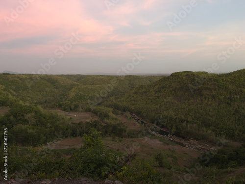 evening scenery in bukit lintang sewu, dlingo, bantul