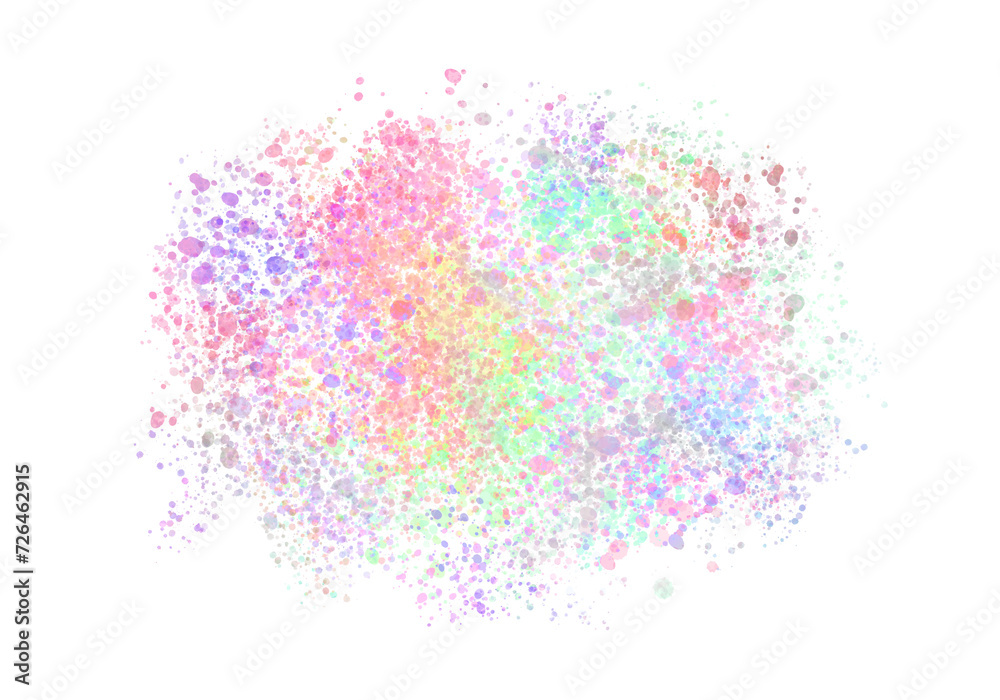 Abstract colorful paint splatter isolated on transparent background