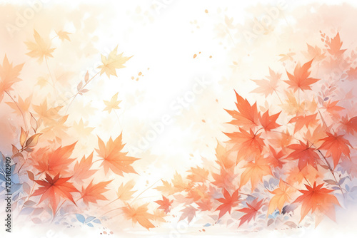 Dreamy Landscape with Floating Autumn Leaves - Generative AI