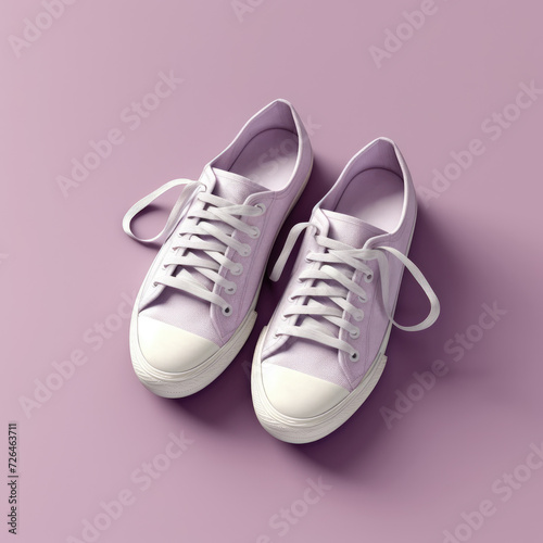 Lavender Sneakers on a Matching Background - Generative AI