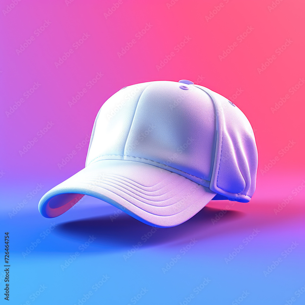 Blank White Cap on Vibrant Background - Generative AI