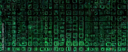 Green theme Binary Code Background, Digital Cyber Abstract technology background from Generative AI © Arceli
