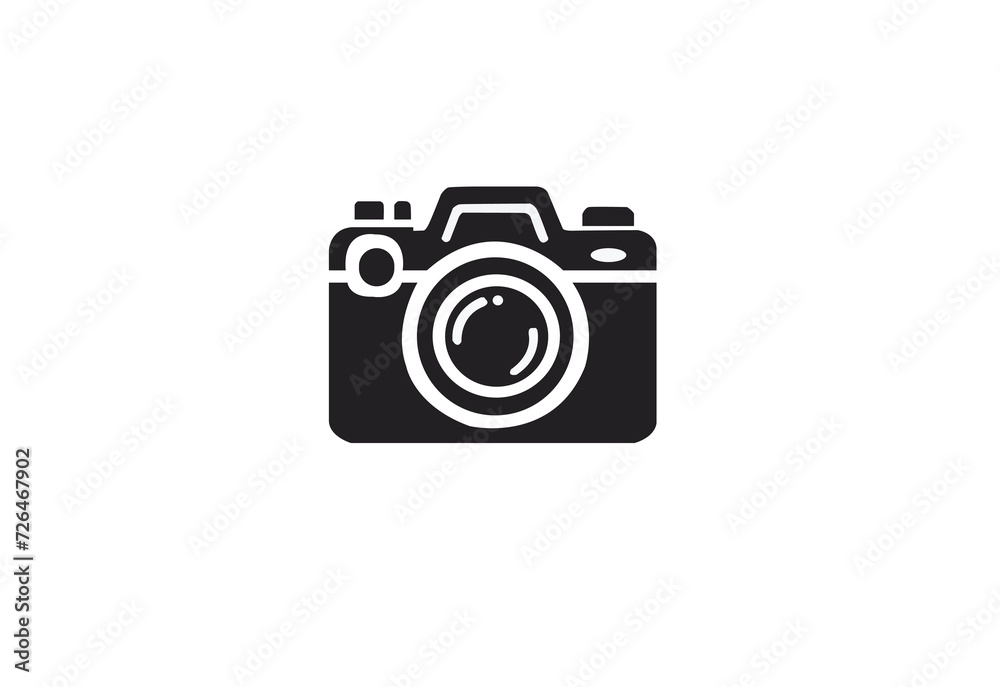 camera vector logo simple black and white background
