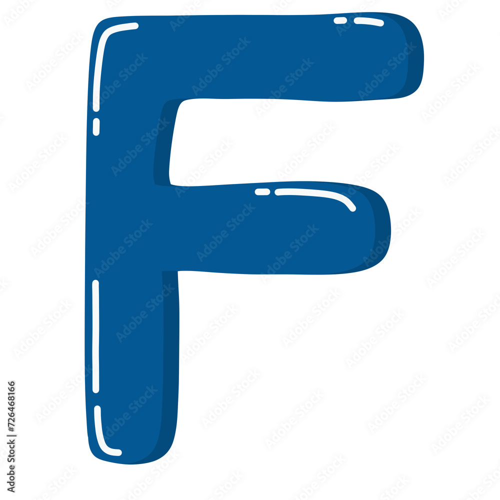 Blue letter f illustration Blue letter f illustration