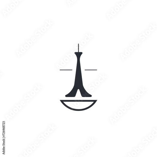 minimalistic abstract graphic logo of needle and thread © dashtik