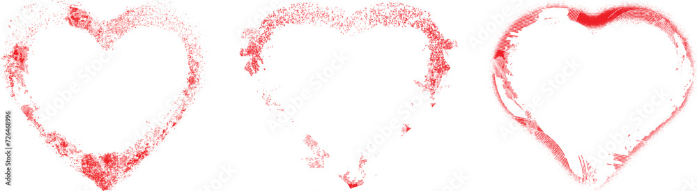 Glitch distorted heart shape . Minimal art design . Noise destroyed heart logo . Trendy defect error shapes . Glitched frame .Broken effect . Grunge texture . Distress effect .vector Glitch distorted heart shape . Minimal art design . Noise destroyed heart logo . Trendy defect error shapes . Glitched frame .Broken effect . Grunge texture . Distress effect .vector