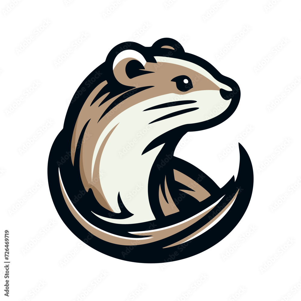 Naklejka premium weasel logo design in a simple and elegant style