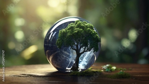 glass sphere on the tree