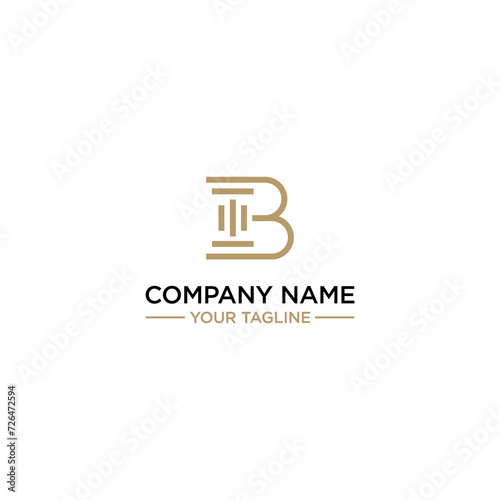 The logo has a legal theme concept with a minimalist design in the shape of a pole inside the letter B, suitable for personal branding logos as well as legal lawyers