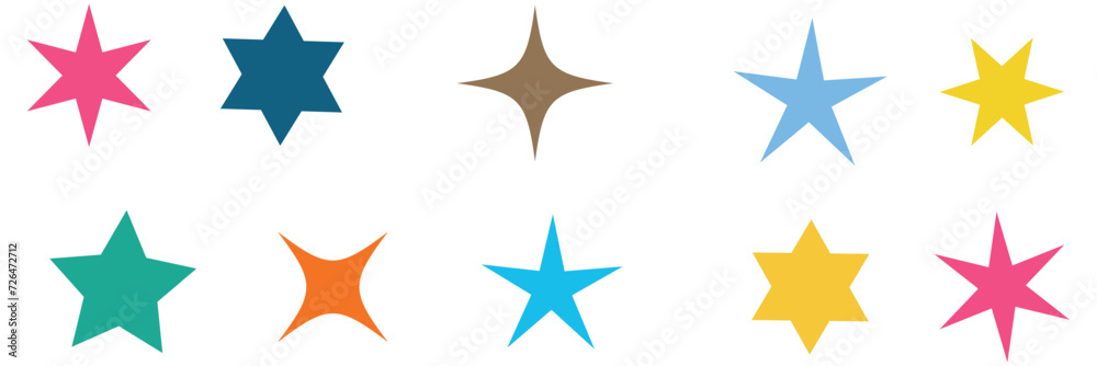 Retro futuristic sparkle icons collection. Set of star shapes. Abstract cool shine effect sign vector design. Templates for design, posters, projects, banners, logo, and business cards eps 10 Retro futuristic sparkle icons collection. Set of star shapes. Abstract cool shine effect sign vector design. Templates for design, posters, projects, banners, logo, and business cards eps 10