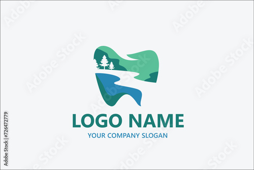 Dental Lake Mountain logo vector