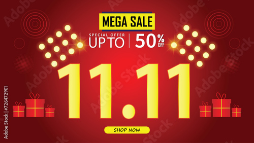 Sale banner template design   .  11.11 SPECIAL OFFER, MEGA SALE, FLASH SALE