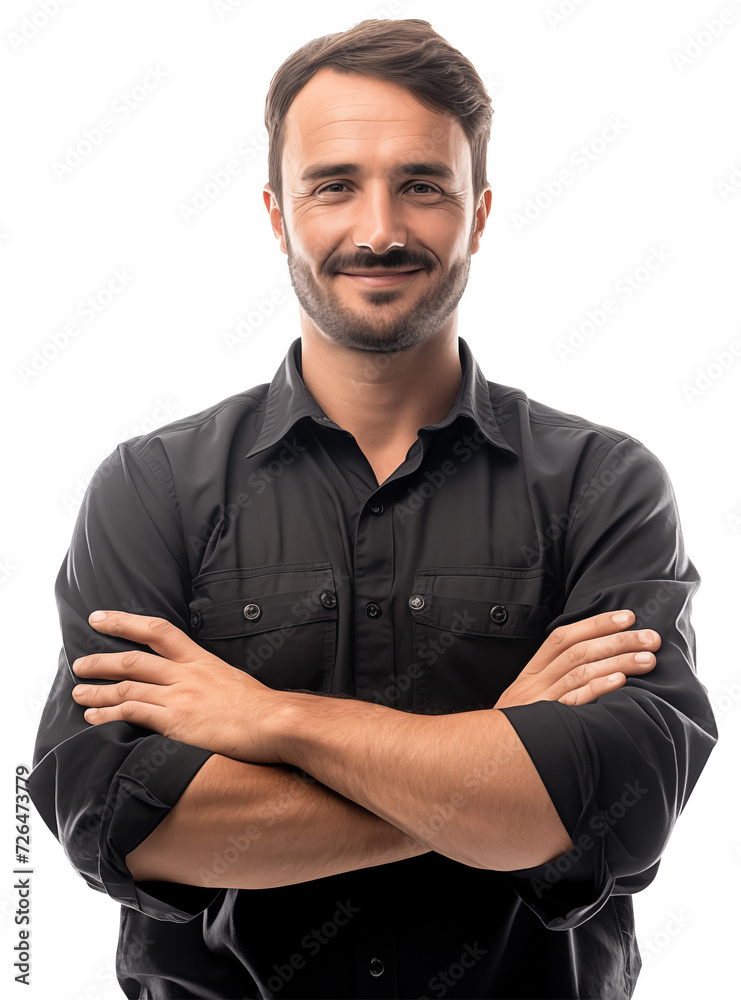 Isolated bearded man wearing black shirt Isolated bearded man wearing black shirt