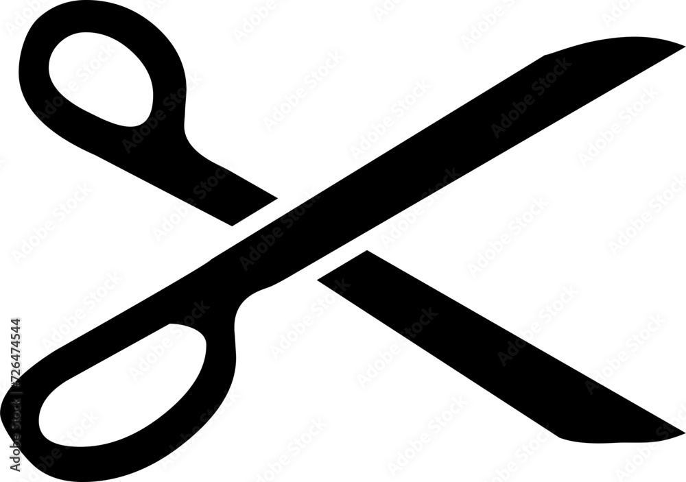 Black Scissors icon isolated on white background. Cutting tool. Vector illustration Black Scissors icon isolated on white background. Cutting tool. Vector illustration