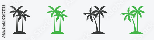 palm tree icon set  Design of palm trees for posters  banners  and promotional items. Vector illustration