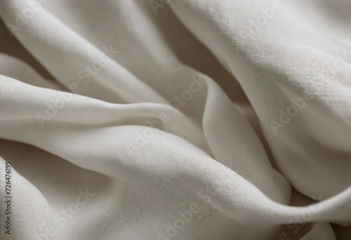 White crumpled linen fabric texture background Natural linen organic eco textiles canvas background