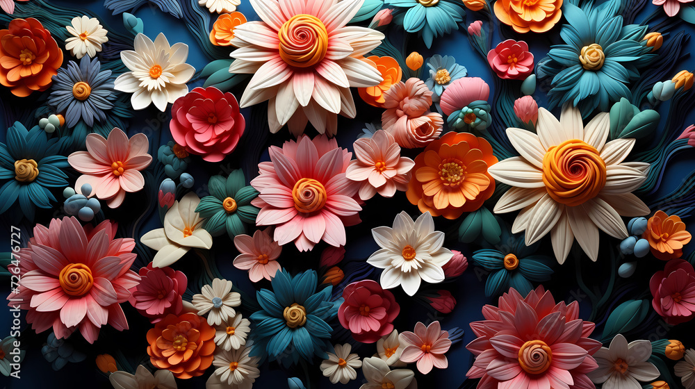 Seamless flower background, colorful flower background Seamless flower background, colorful flower background