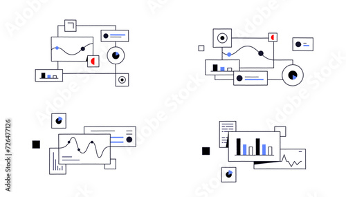 Modern  thin line design for analysis website banner. Vector illustration concept for business analysis, market research, product testing, data analysis,product illustration