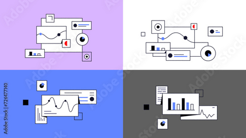 Modern  thin line design for analysis website banner. Vector illustration concept for business analysis, market research, product testing, data analysis,product illustration