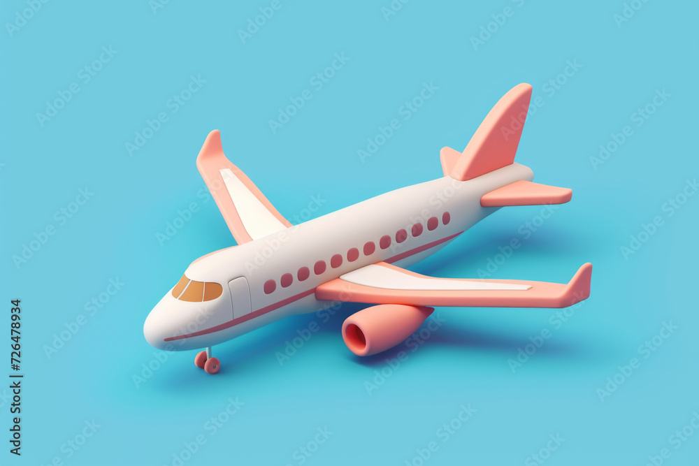 Airplane 3d vector cartoon icon Airplane 3d vector cartoon icon