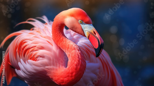 Beautiful Flamingo in Nature - Generative AI