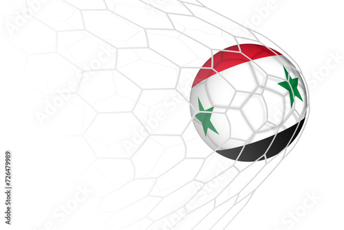Syria flag soccer ball in net.