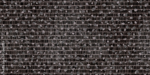Knotted black twill melange carpet with boucle texture. Upholstery design with seamless pattern. Top view of a wool or cotton cloth. Fabric swatch. Vector illustration