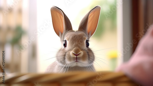 Cute Bunny in a Warm and Cozy Setting - Generative AI