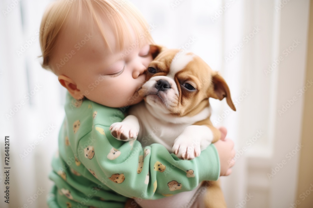 child with down syndrome cuddling puppy child with down syndrome cuddling puppy