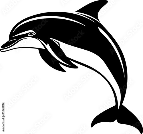 dolphin silhouette isolated on white