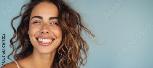 Beautiful female smile after teeth whitening procedure. Dental care. Dentistry concept. girl woman smiling white teeth. Beautiful wide smile of healthy woman, white teeth close up, dentist tooth white photo