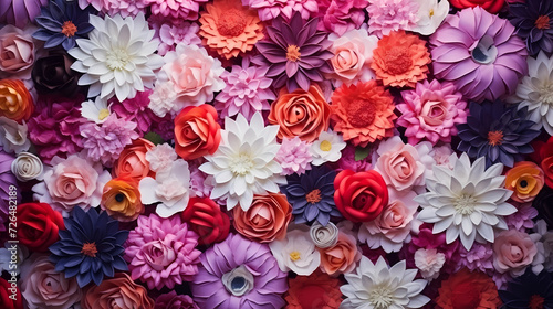 Colorful flowers background, spring season concept