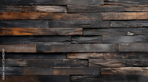 Modern Charred Wood Slat Wall - Chic Burnt Wood Paneling