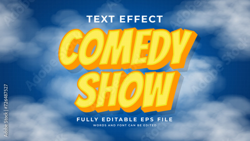 Text effect comedy show editable vector