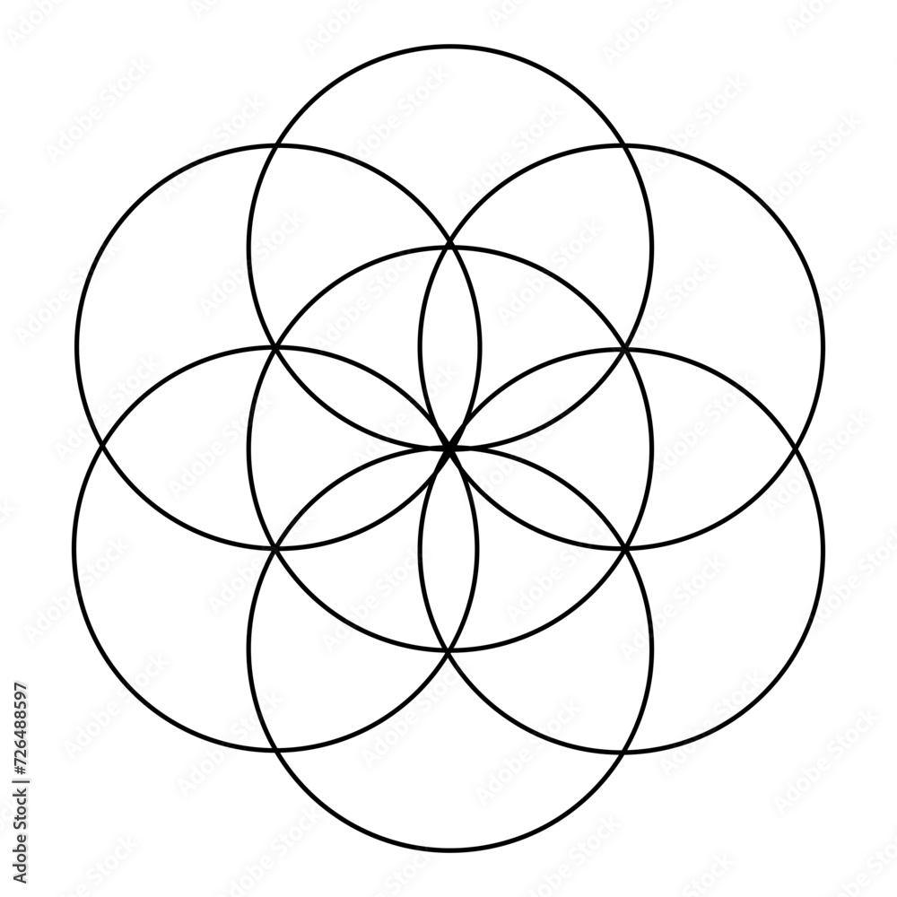 Flower of life. Spiritual symbol of Energy, Harmony, Balance. Structure of the universe. Vector illustration on a transparent background. Flower of life. Spiritual symbol of Energy, Harmony, Balance. Structure of the universe. Vector illustration on a transparent background.