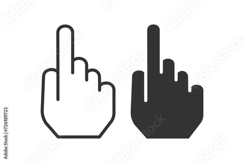 Click the finger icon. Hand pointer illustration symbol. Sign mouse cursor vector.