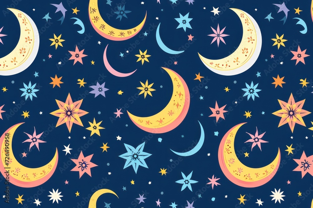 Ramadan Kareem greeting card with crescent moon and stars on dark blue twilight sky, islamic religion Ramadan Eid al-Adha, Eid al-fitr. Concept of New year Muharram celebration with copy space Ramadan Kareem greeting card with crescent moon and stars on dark blue twilight sky, islamic religion Ramadan Eid al-Adha, Eid al-fitr. Concept of New year Muharram celebration with copy space