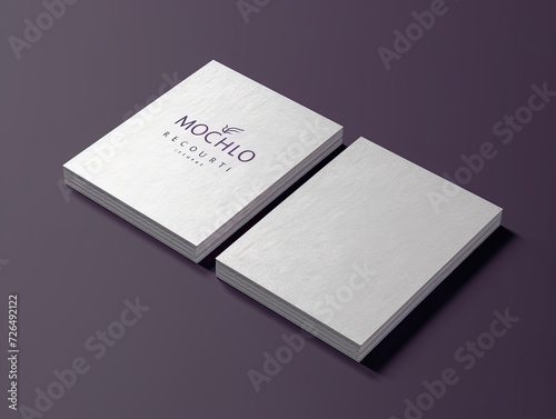 Two Elegant Business Cards on a Purple Background - Generative AI