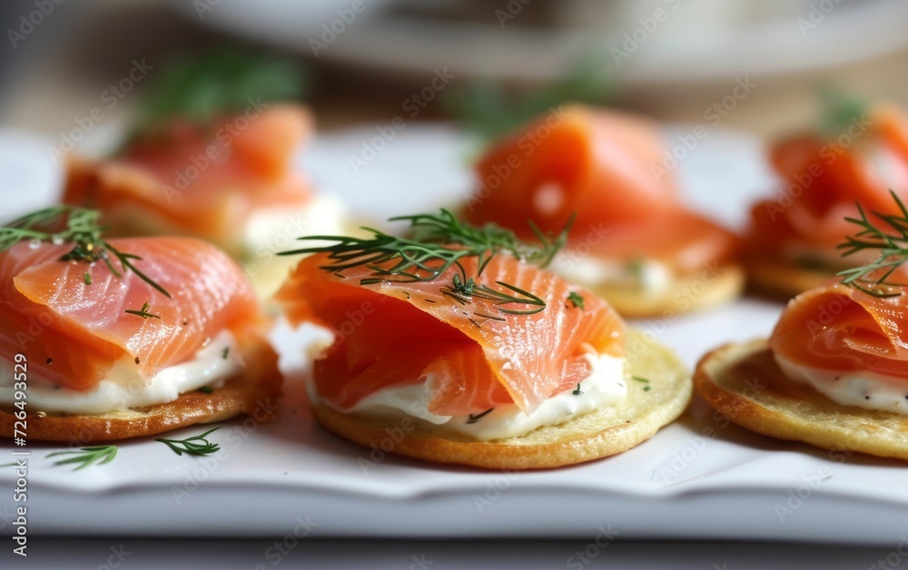 Gourmet smoked salmon and cream cheese blinis Gourmet smoked salmon and cream cheese blinis