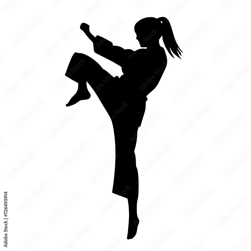 Karate Girl, Karate, Taekwondo, Tai chi, Karate, Martial Art, yin yang, qigong, Svg Cut files vector Clipart printable 