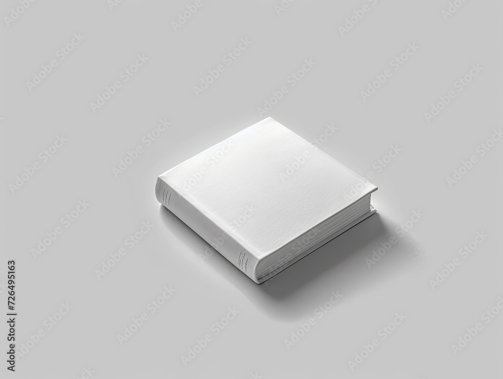 Blank White Book on White Background - Generative AI Blank White Book on White Background - Generative AI