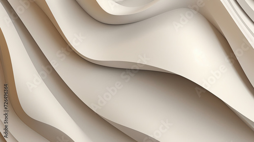 Abstract Waves in Beige and White - Generative AI