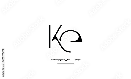 EK, KE, E, K abstract letters logo monogram