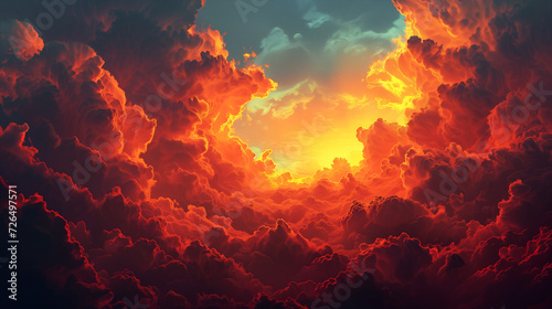 Himmel im Sonnenuntergang – Wallpaper mit farbigem Hintergrund – Generated by AI technology